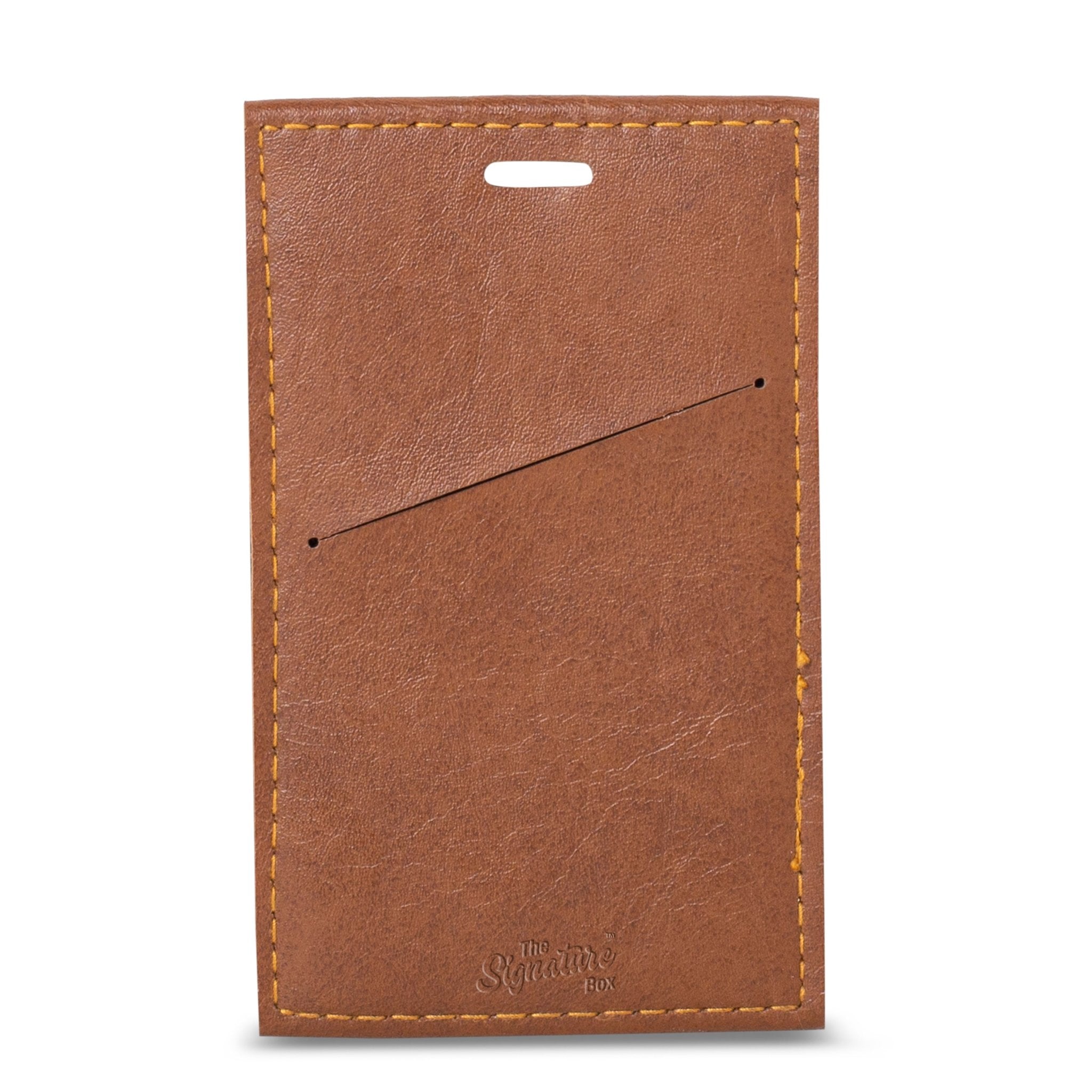 Personalised ID Card Holder - Brown - The Signature Box