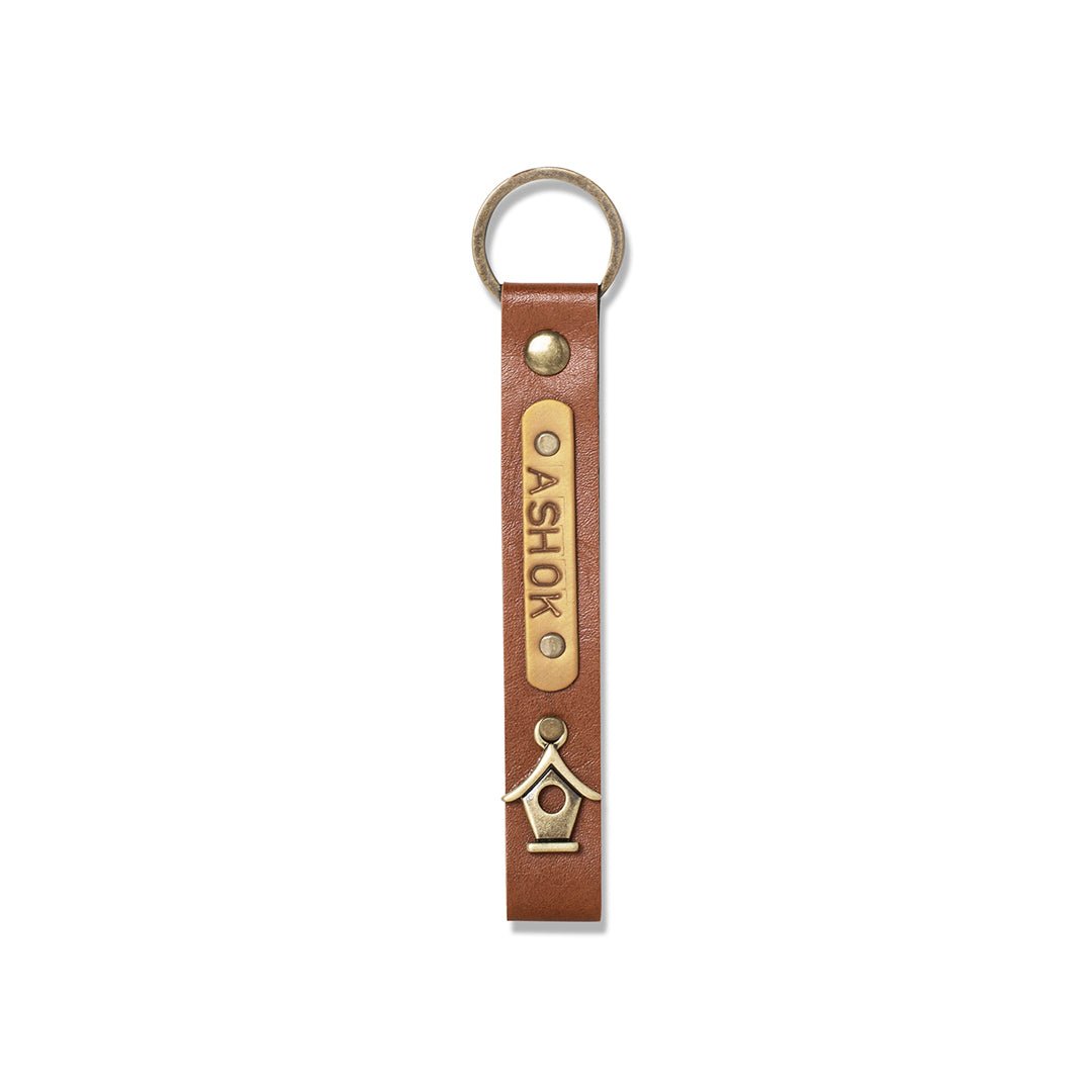 Personalised Keychain - Brown - The Signature Box