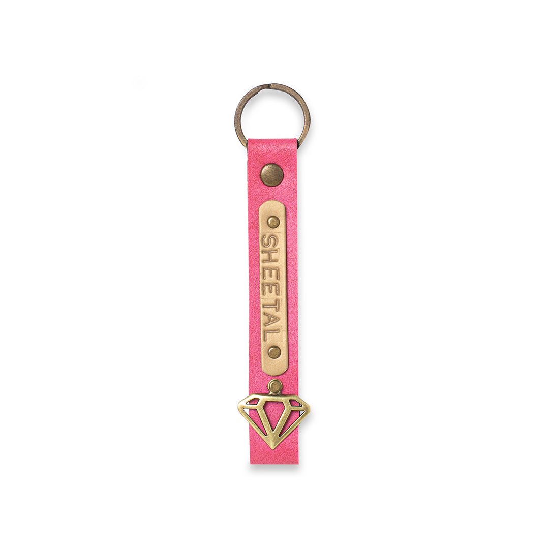 Personalised Keychain - Dark Pink - The Signature Box