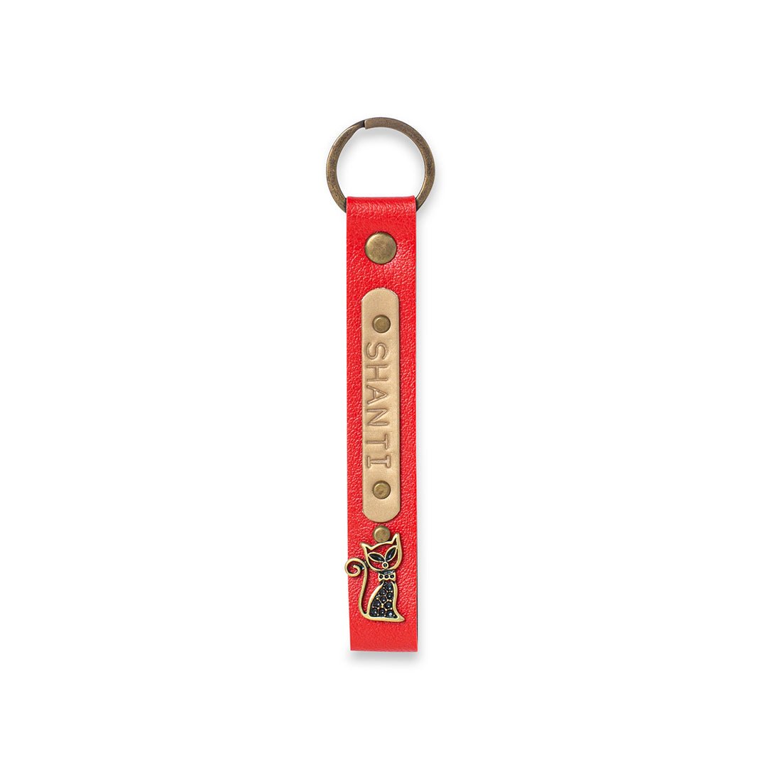 Personalised Keychain - Red - The Signature Box