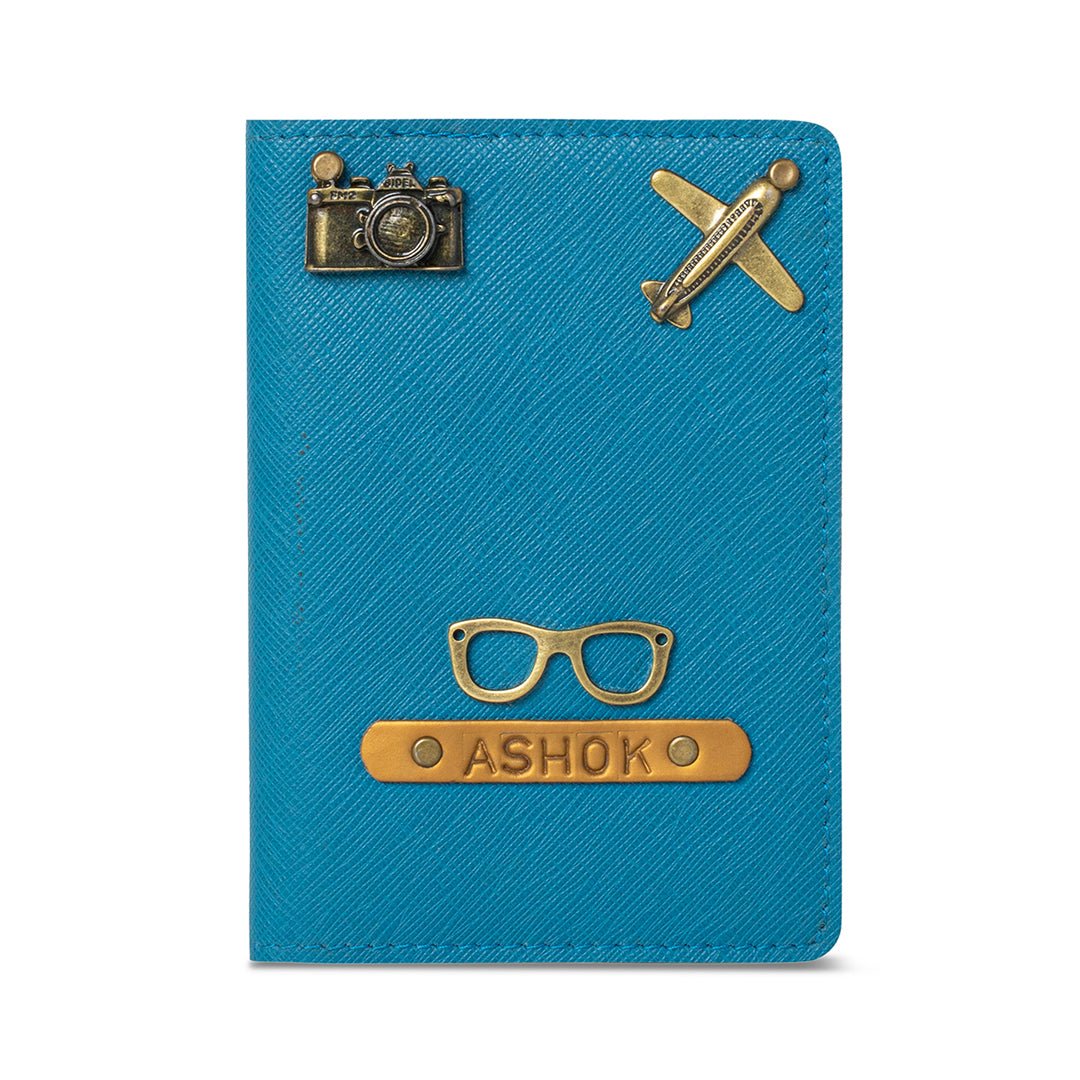 Personalised Passport Cover - Coral Blue - The Signature Box