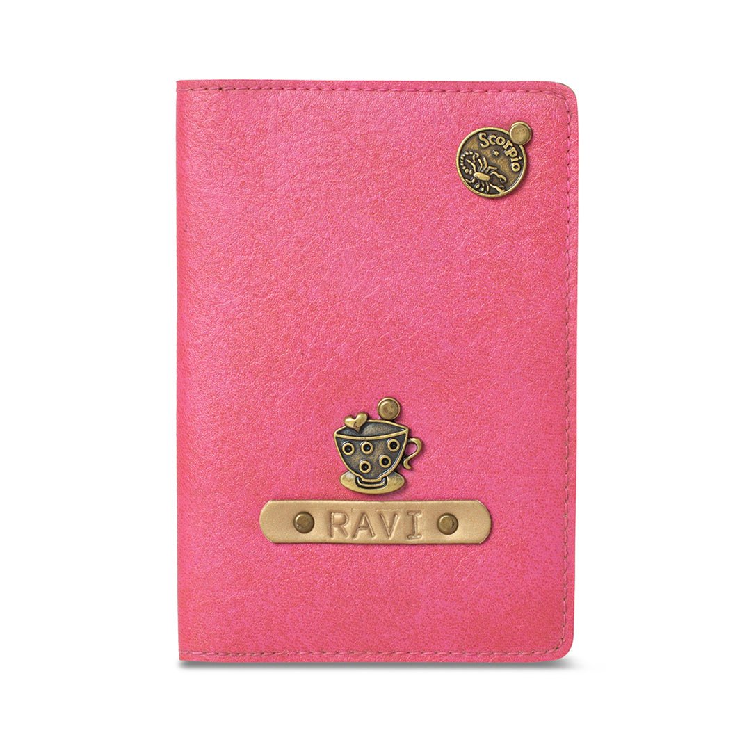 Personalised Passport Cover - Dark Pink - The Signature Box