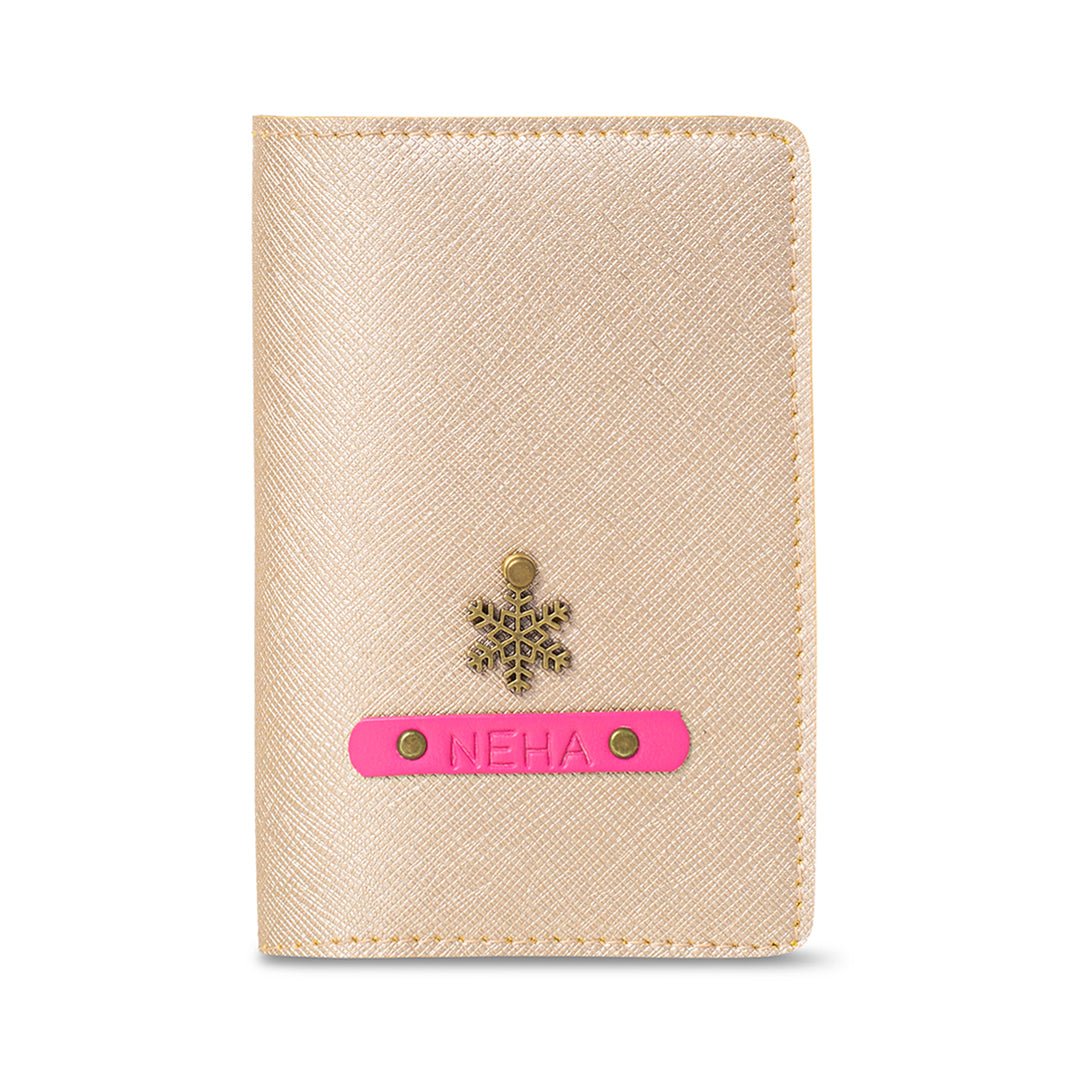 Personalised Passport Cover - Gold - The Signature Box