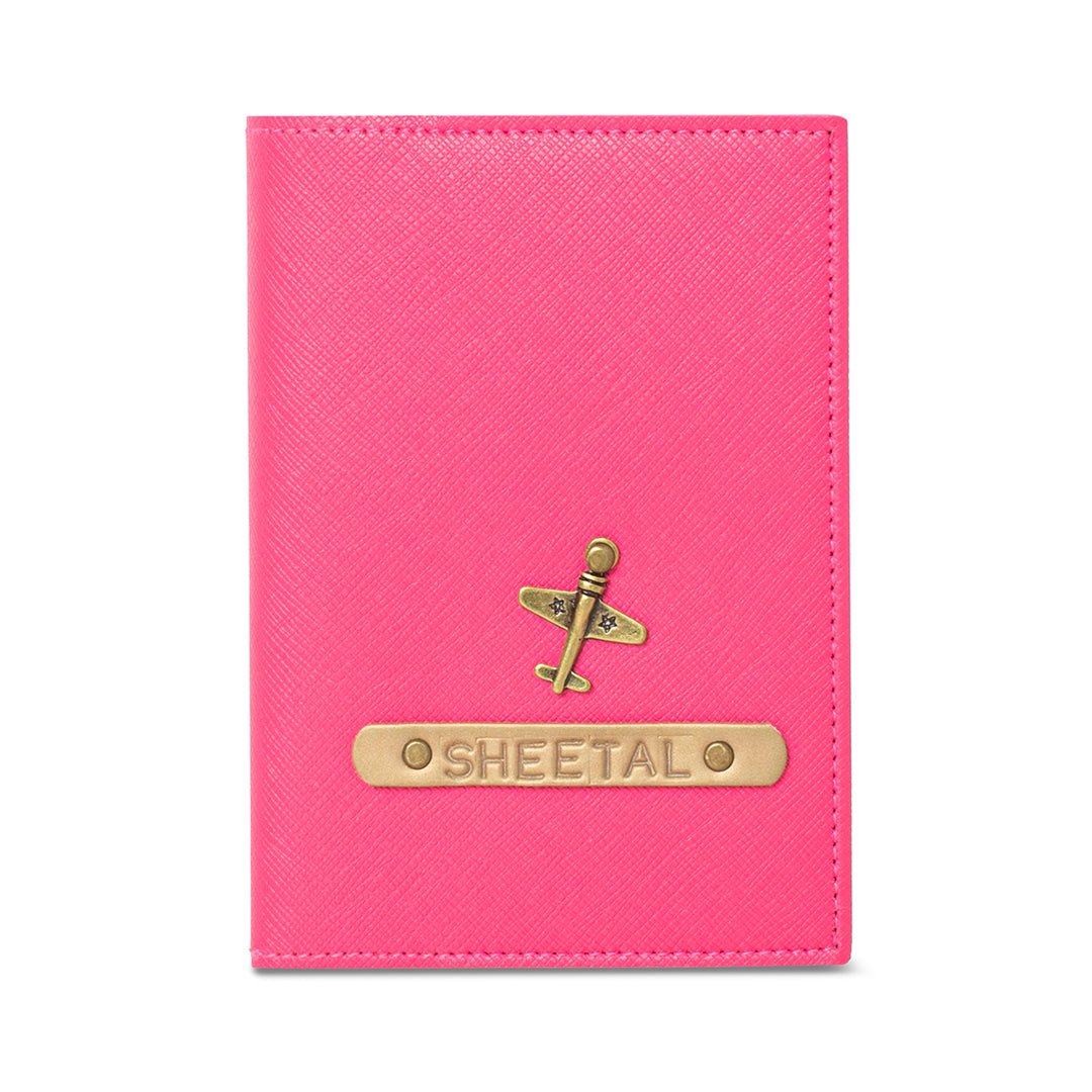 Personalised Passport Cover - Hot Pink - The Signature Box