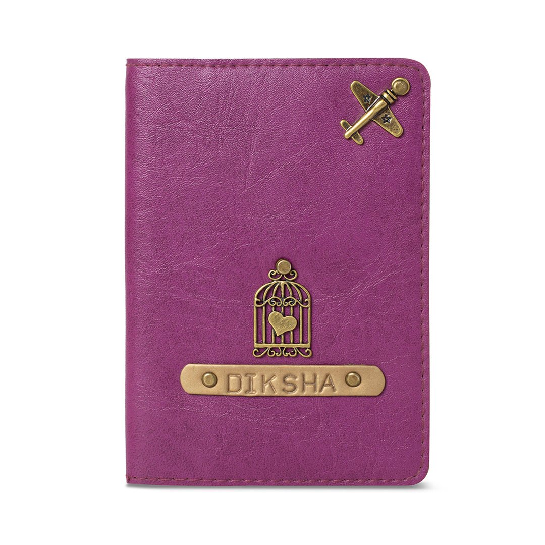Personalised Passport Cover - Magenta - The Signature Box