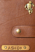 Personalised Passport Cover with Button - Brown - The Signature Box
