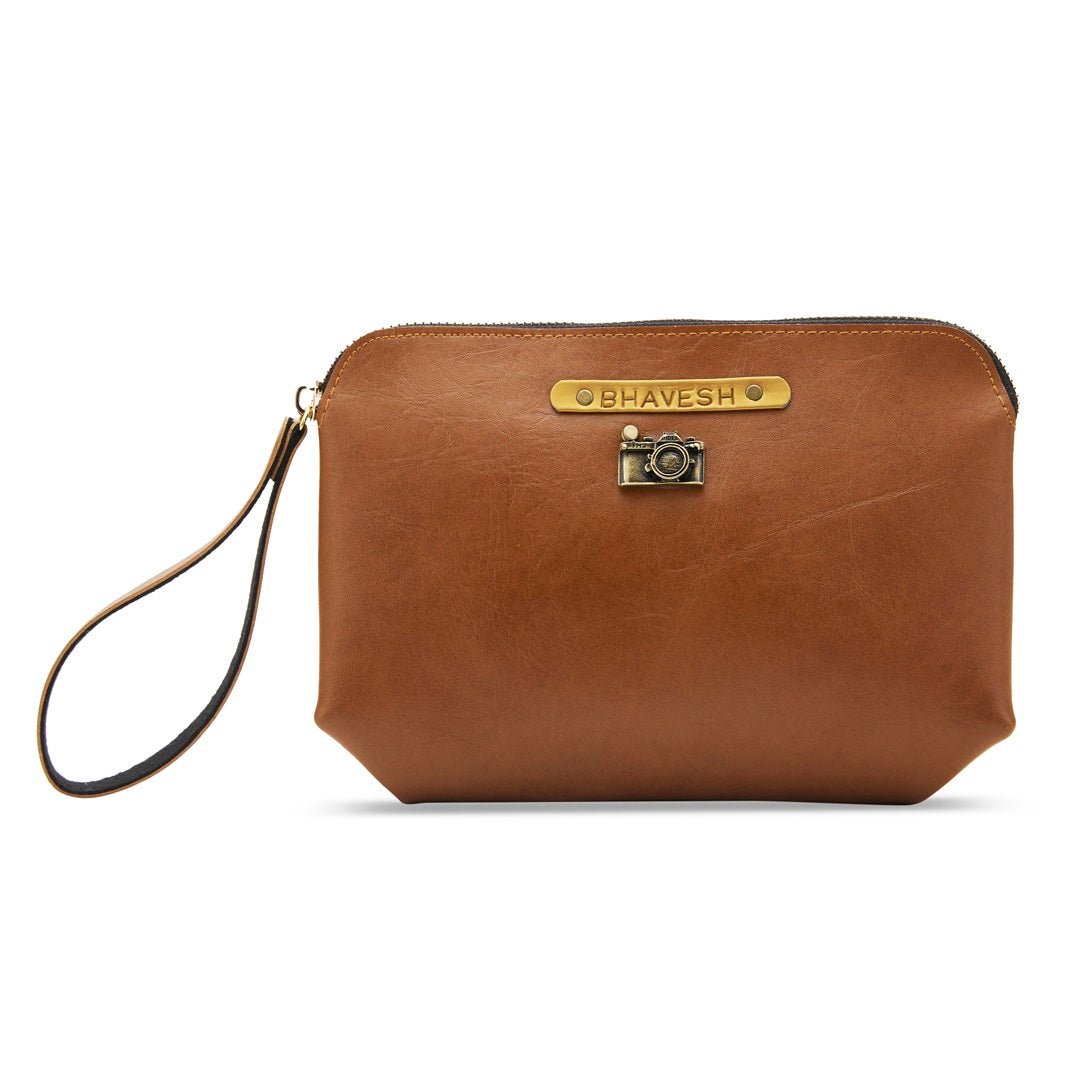 Personalised Pouch - Brown - The Signature Box