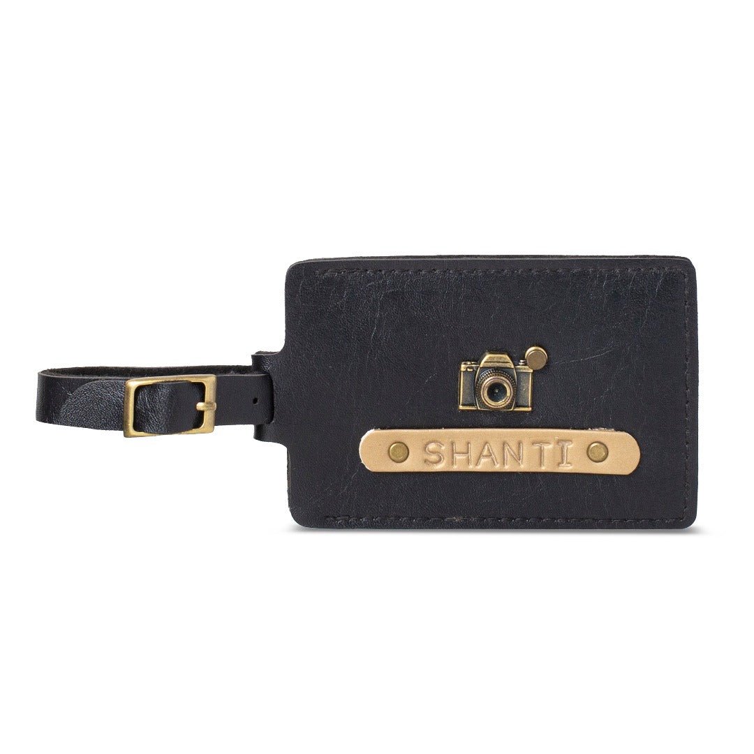 Personalised Rectangle Luggage Tag - Black - The Signature Box