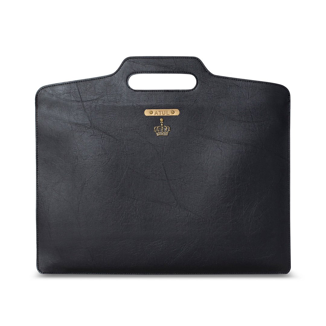 Personalised Slim Laptop Bag - Black - The Signature Box