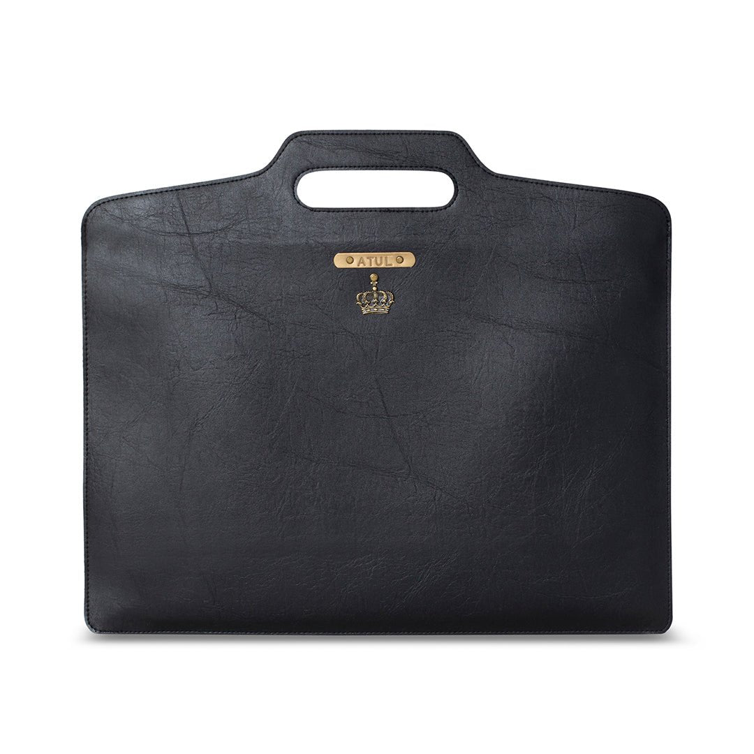 Black Personalised Slim Laptop Bag
