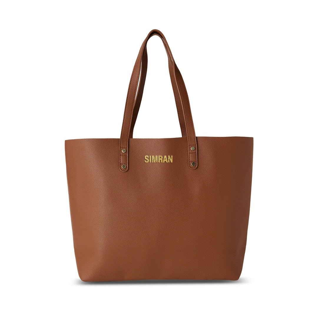 personalised tote bag brown 936266