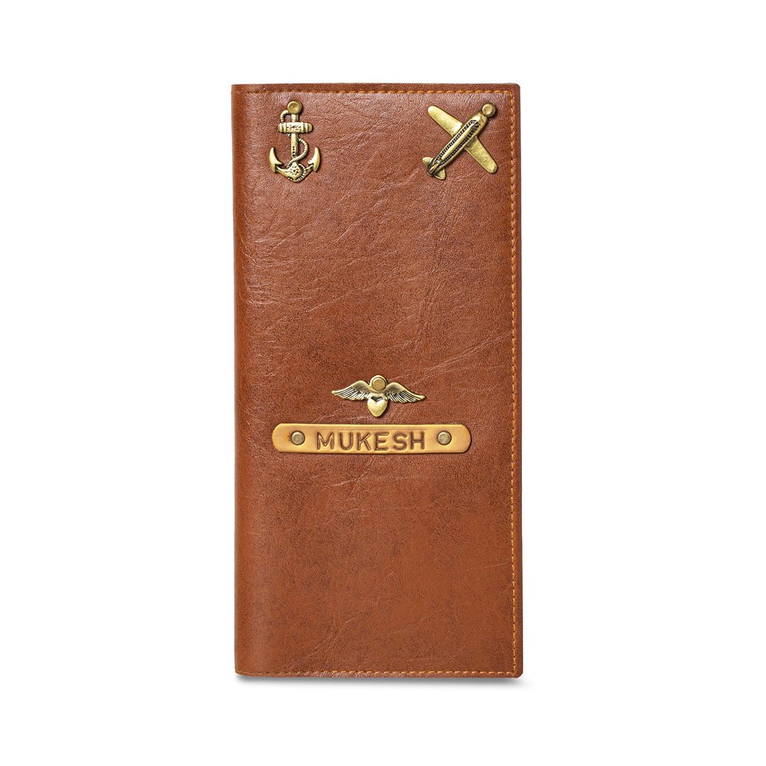 Personalised Travel Folder - Brown - The Signature Box
