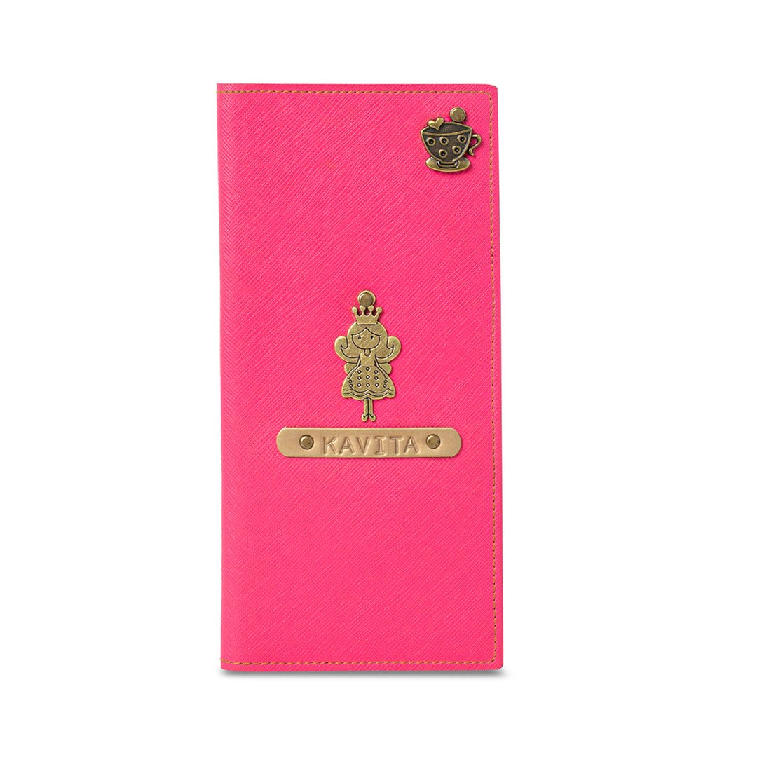 Personalised Travel Folder - Hot Pink - The Signature Box