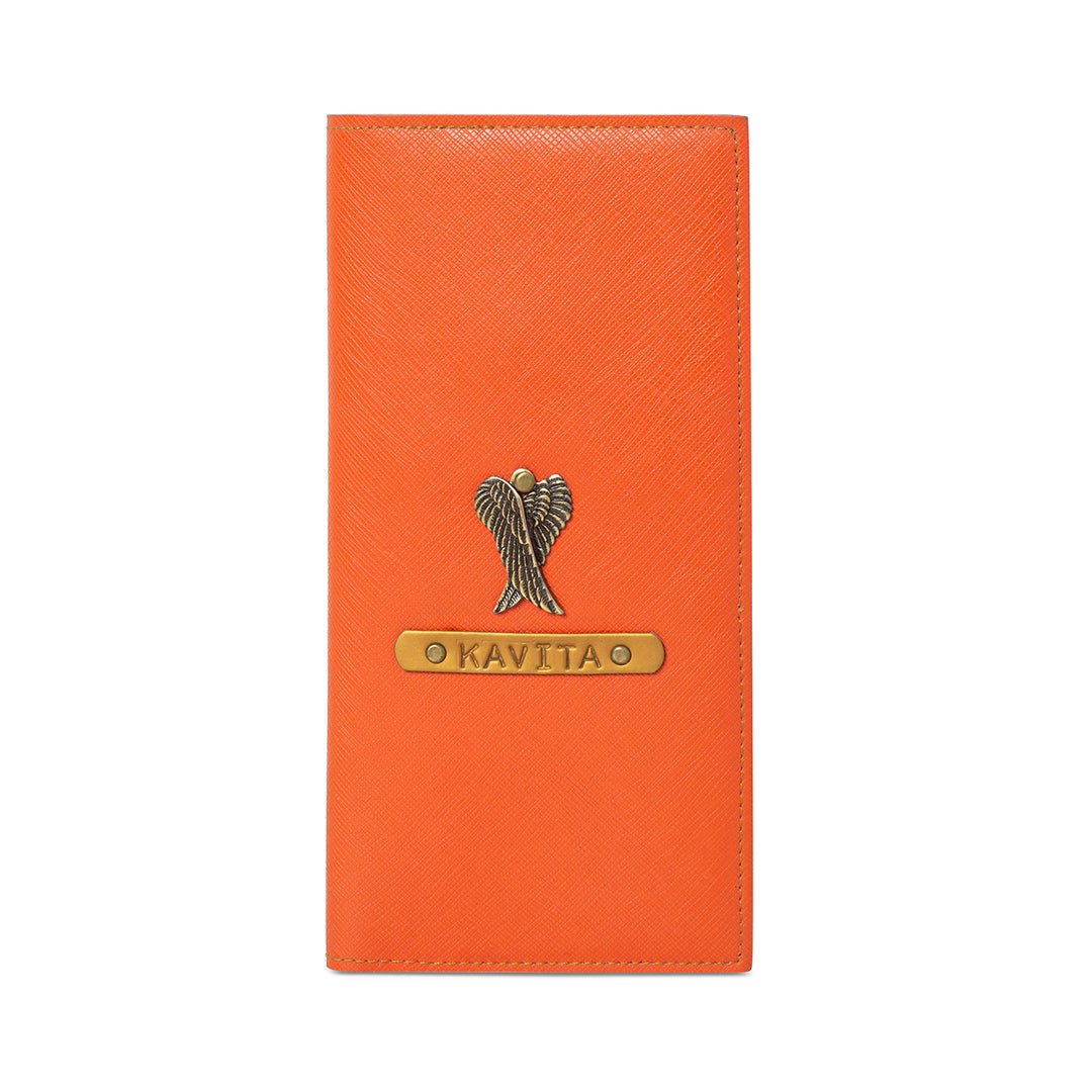 Personalised Travel Folder - Orange - The Signature Box