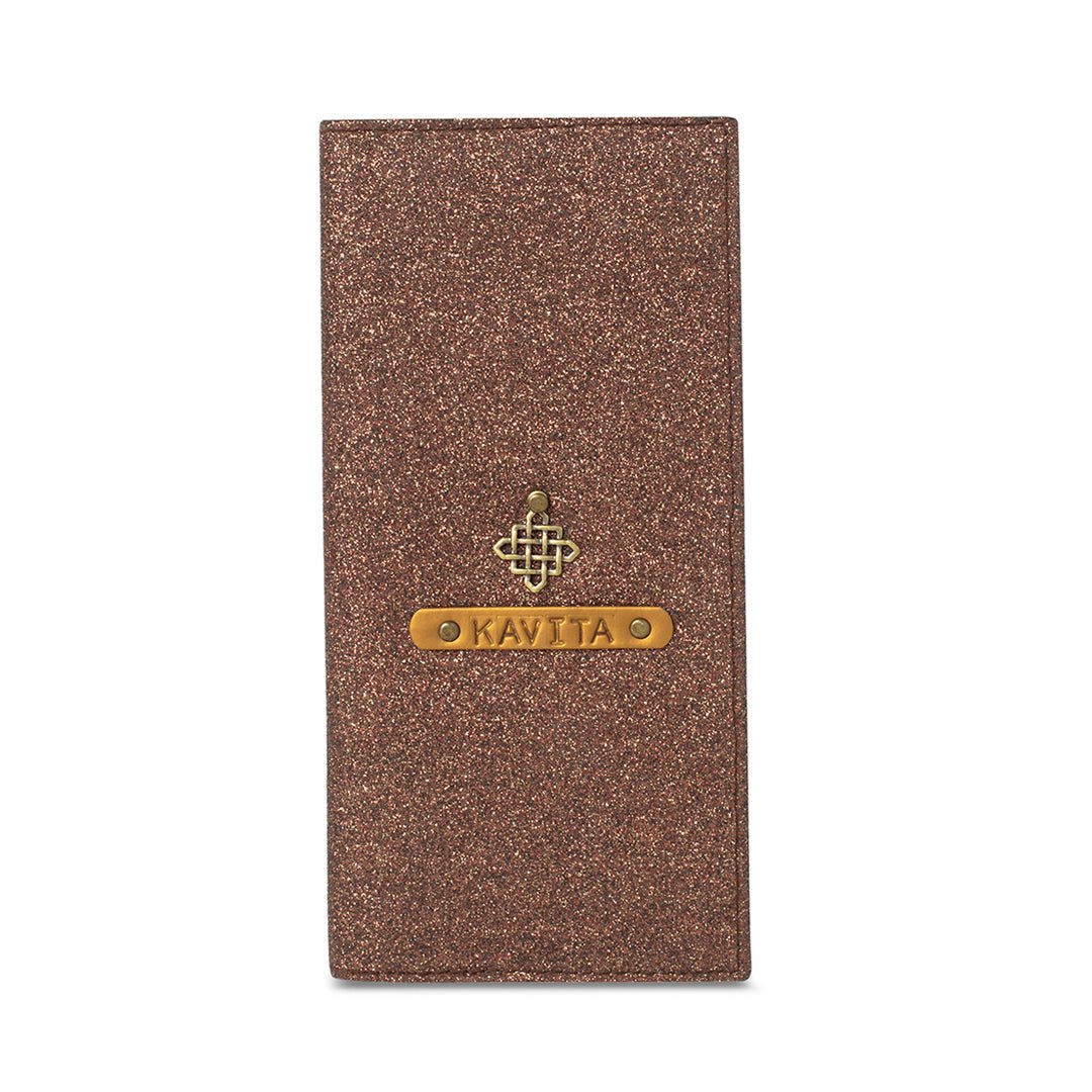 Personalised Travel Folder - Rust Glitter - The Signature Box
