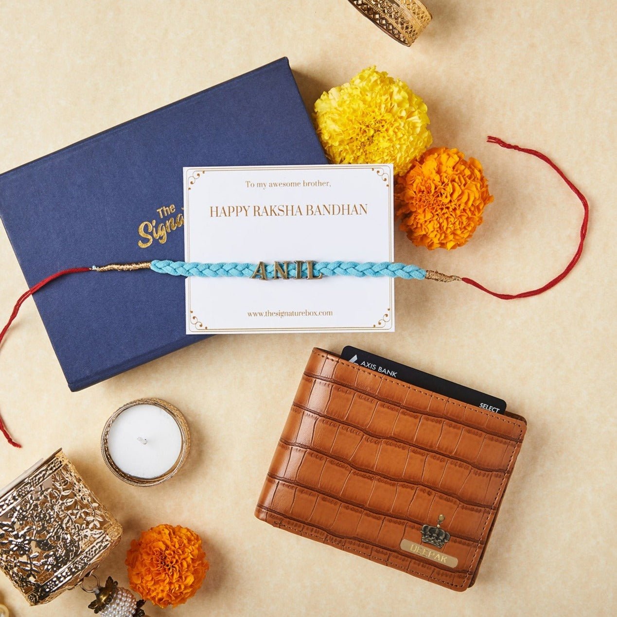 Personalized Rakhi Gift With Set for Brother - The Signature Box