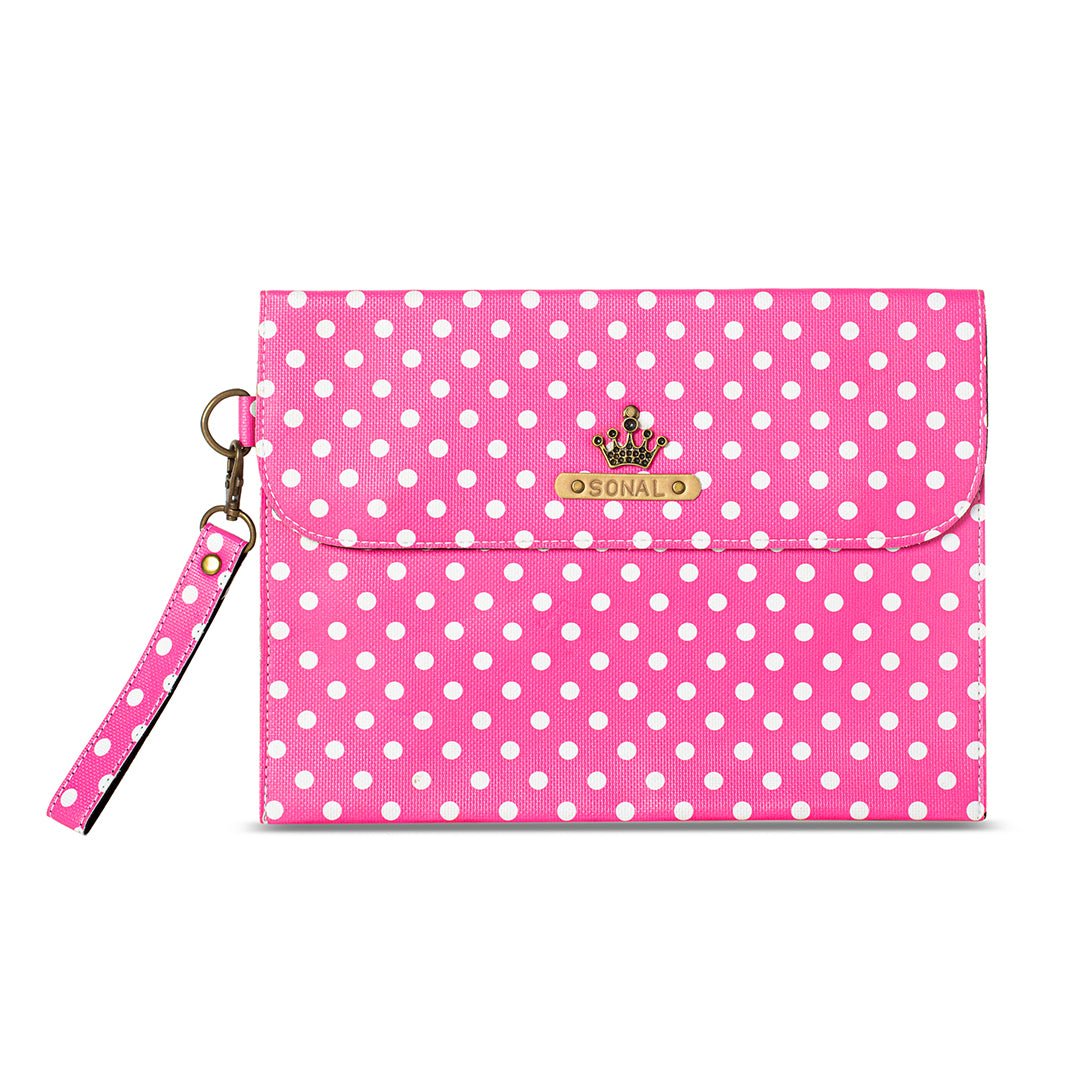 Printed iPad Sleeve - Pink Polka - The Signature Box