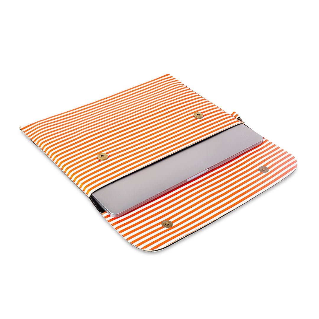Printed Laptop Sleeve - Orange Lining - The Signature Box