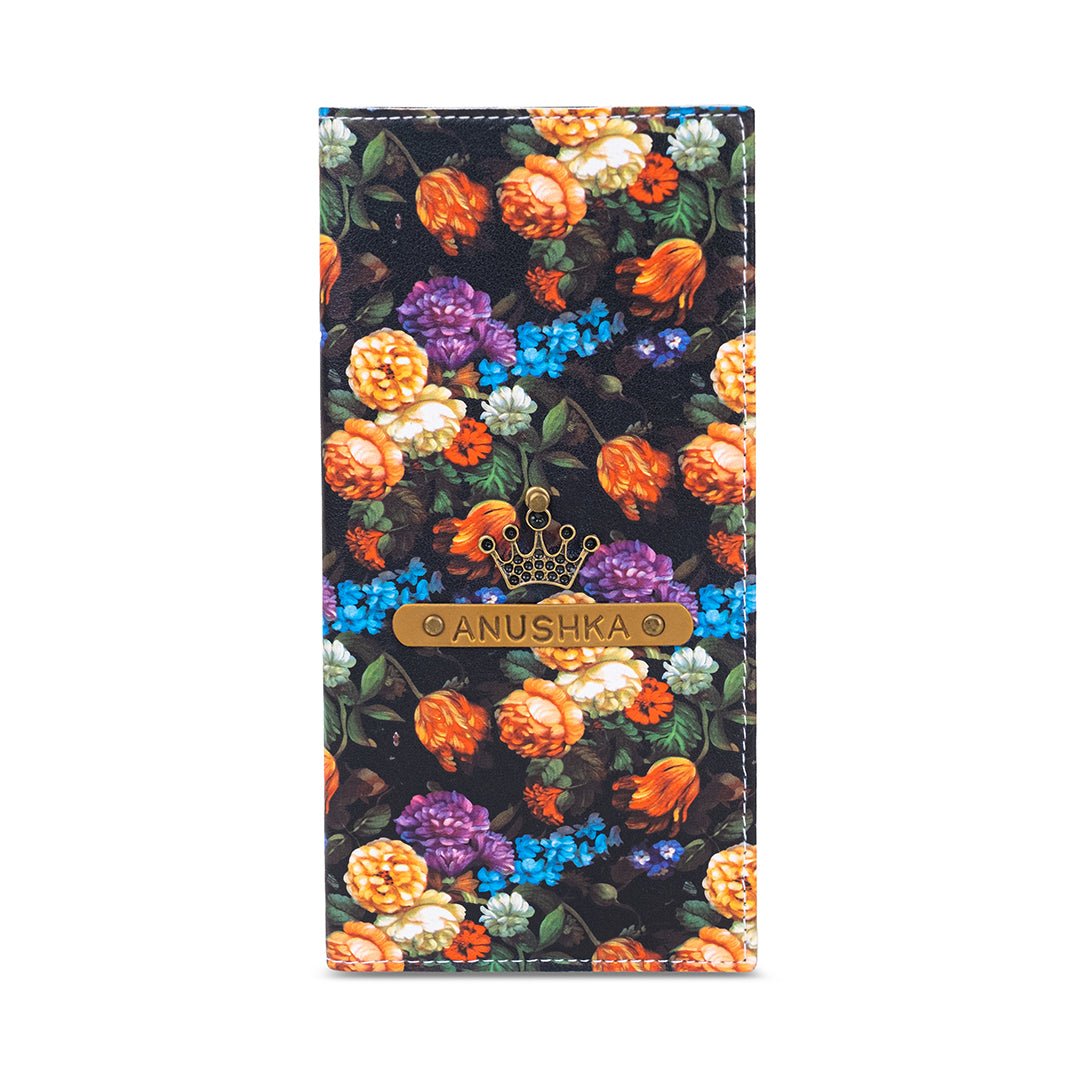 Printed Travel Folder - Black Floral - The Signature Box